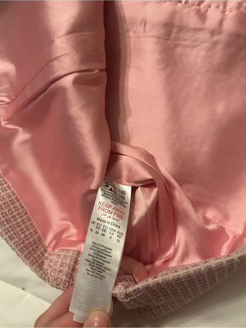 PrettyLittleThing Pink Boucle Camellia A-line Dress - Picture 5 of 6